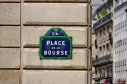 Panneau de la place de la Bourse  Paris