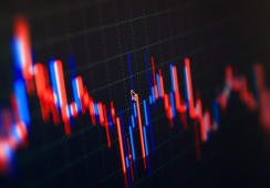 Un cours de bourse en baisse