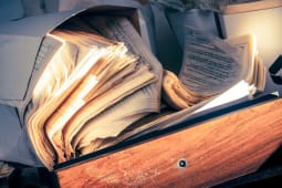 Vieux dossiers poussireux