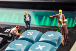 Un pourcentage et une calculatrice