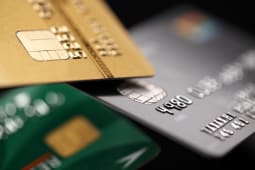 Cartes bancaires en gros plan