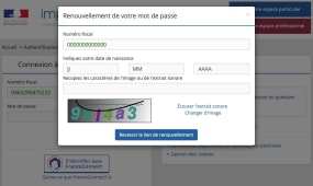 Impots.gouv.fr, mot de passe
