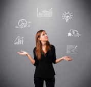 Une femme qui hsite pour ses finances