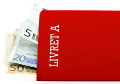 Livret A garni de billets en euros