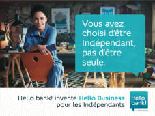 Affiche promotionnelle pour le lancement de Hello Business