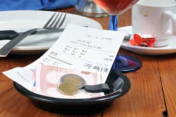 Facture dans un restaurant