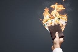 Un portefeuille prend feu