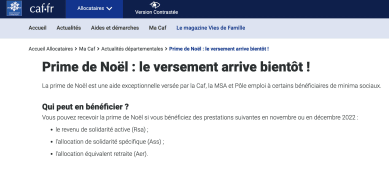 La prime de Nol arrive