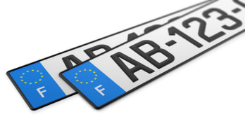 Une plaque d'immatriculation