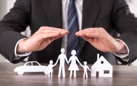Symboles assurance habitation, auto, famille