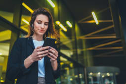 Professionnelle sur mobile