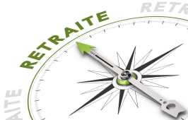 Une boussole dont le curseur va vers l'inscription retraite.