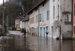 Une inondation dans le Limousin, en France.