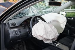 Un airbag dploy dans une voiture.
