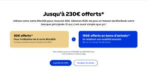 Offre 230 euros d'avantages BforBank