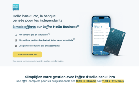 Hello bank! Pro offre de bienvenue