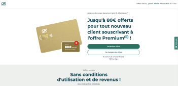 Cr�dit Agricole offre 80 euros sur package Premium