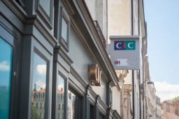 LYON, FRANCE - 14 JUILLET 2019 : Logo du CIC devant leur banque locale � Lyon. 
