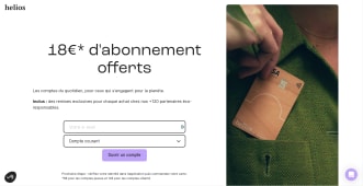 Capture du site helios pr�sentant l'offre de bienvenue 18 ? offerts