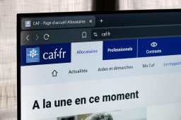 Page d'accueil du site internet de la CAF fran&ccedil;aise.