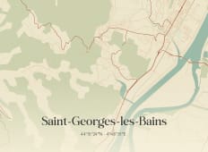 Carte vintage de Saint-Georges-les-Bains, France.