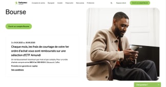 Capture du site Fortuneo pr&eacute;sentant l'offre de bourse