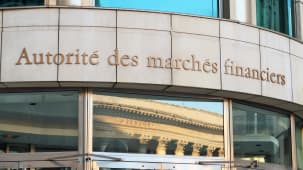 Fa&ccedil;ade du si&egrave;ge de l'Autorit&eacute; des March&eacute;s Financiers (AMF) &agrave; Paris.