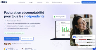 Capture du site Abby.fr proposant outils de facturation et comptabilit&Atilde; pour tous les ind&eacute;pendants

