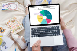 Personne assise regarde un graphique financier sur ordinateur portable.