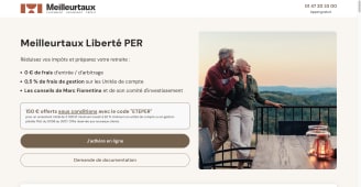 Capture du site placement.meilleurtaux.com pr�sentant l'offre sur le PER meilleurtaux libert�