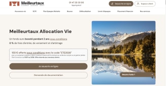 Capture du site placement.meilleurtaux.com pr�sentant l'offre de bienvenue sur meilleurtaux Allocation Vie