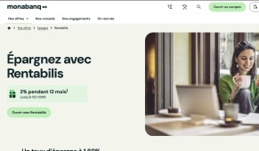Capture du site Rentabilis pr�sentant l'offre de taux boost� � 3% pendant 1 an