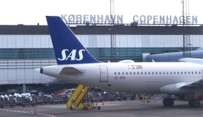 Avions de SAS Scandinavian Airlines &agrave; l'a&eacute;roport de Copenhague