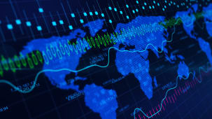 Graphique de trading du march&eacute; boursier financier mondial avec indice de croissance abstraite vers le haut et analyse des donn&eacute;es &eacute;conomiques num&eacute;riques pour l'investissement d'entreprise et la planification strat&eacute;gique de la richesse