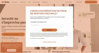 Site de nalo.fr pr&eacute;sentant son offre promotionnelle 3 mois de frais de gestion offerts + boost