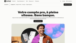 Capture du site SumUp pr&Atilde;sentant l'offre de compte pro gratuit