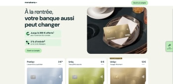 Capture du site monabanq.com pr&eacute;sentant l'offre de bienvenue 280 euros offerts