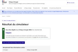 Une capture d'&eacute;cran du simulateur de droit au ch&egrave;que &eacute;nergie.