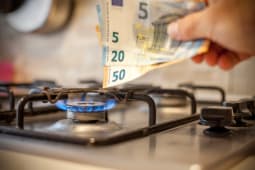 Des billets tenus pr&egrave;s d'une gazini&egrave;re.