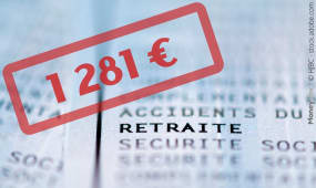 Montant de retraite 1281 euros affich&eacute; sur un document.