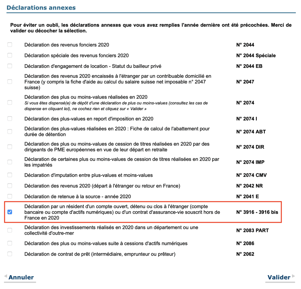 Imp&ocirc;ts 2021, d&eacute;claration compte &eacute;tranger