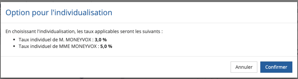 taux individualis&eacute;