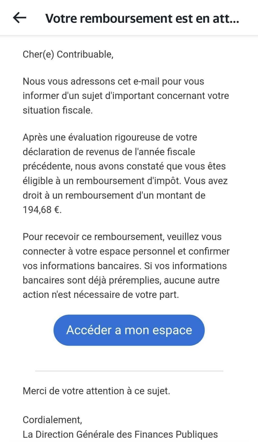 Campagne de SMS frauduleux 