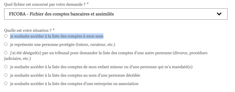 Comment acc&eacute;der au fichier Ficoba