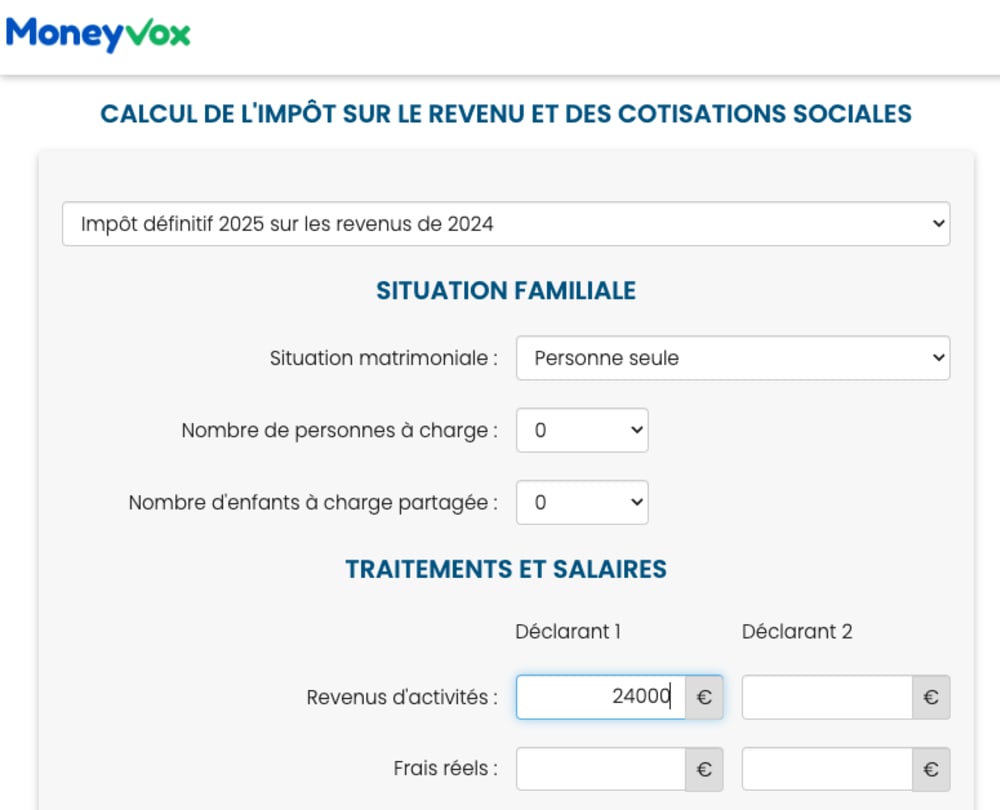 calculatrice impot