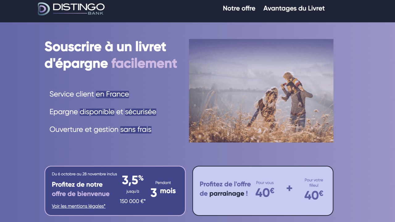 Livret Distingo : un taux boosté à 3,5% pendant trois mois jusqu'au 28 novembre 2025