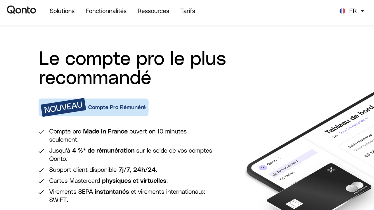 Qonto offre un mois d'essai gratuit à ses nouveaux clients professionnels