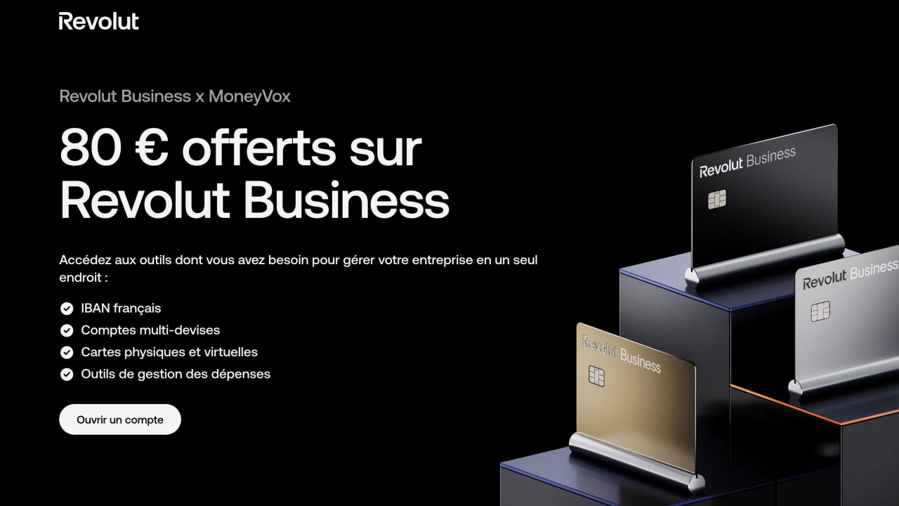 Revolut Business : 80 euros offerts pour les nouveaux comptes professionnels
