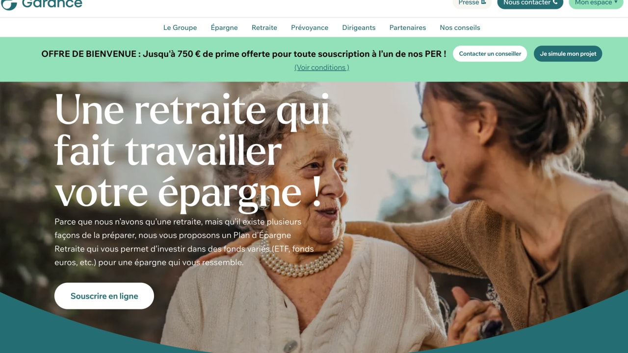 Garance : zéro frais sur les versements et jusqu'à 750 euros offerts sur son PER Vivacité