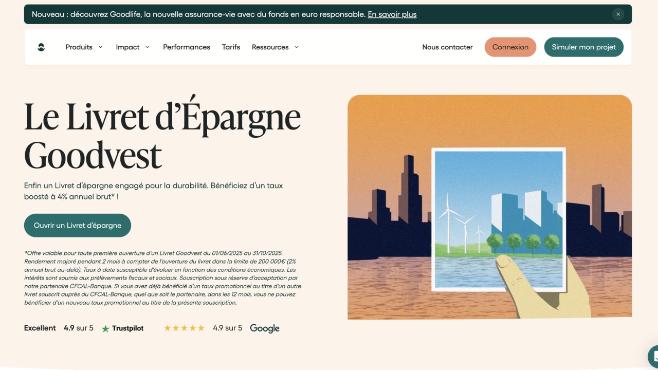 Goodvest booste son livret d'épargne à 4% pendant deux mois